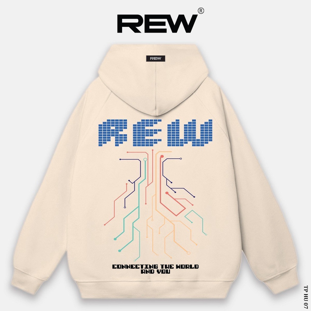 Áo hoodie REW local brand form rộng Unisex dành cho cả nam và nữ mẫu REW Connect HD07