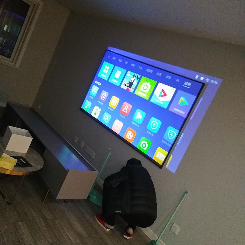 Màn chống sáng 92/100/110/120/150 inch khung kim loại siêu hẹp hình máy chiếu HD gia đình