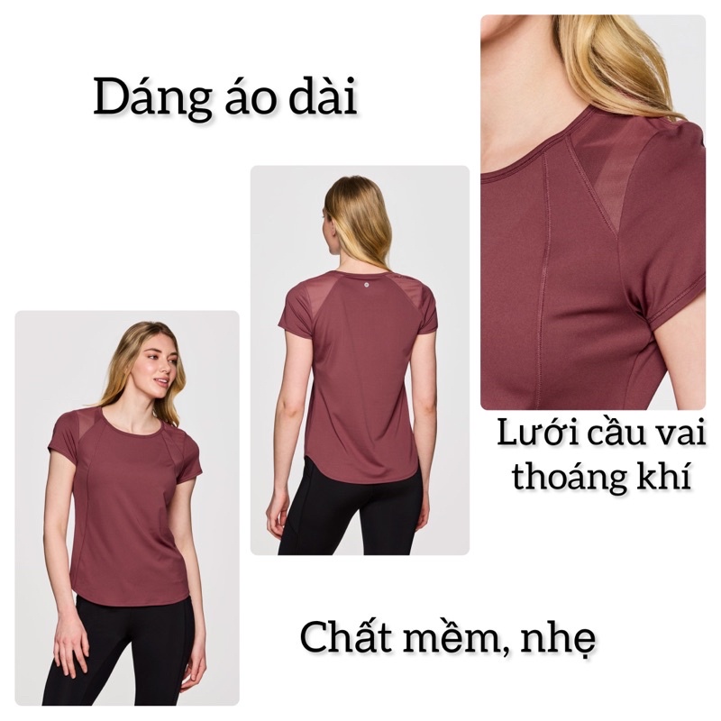 Áo Thun Thể Thao Nữ Chuyên Tập Gym Chạy Bộ Nhanh Khô Thoáng Khí