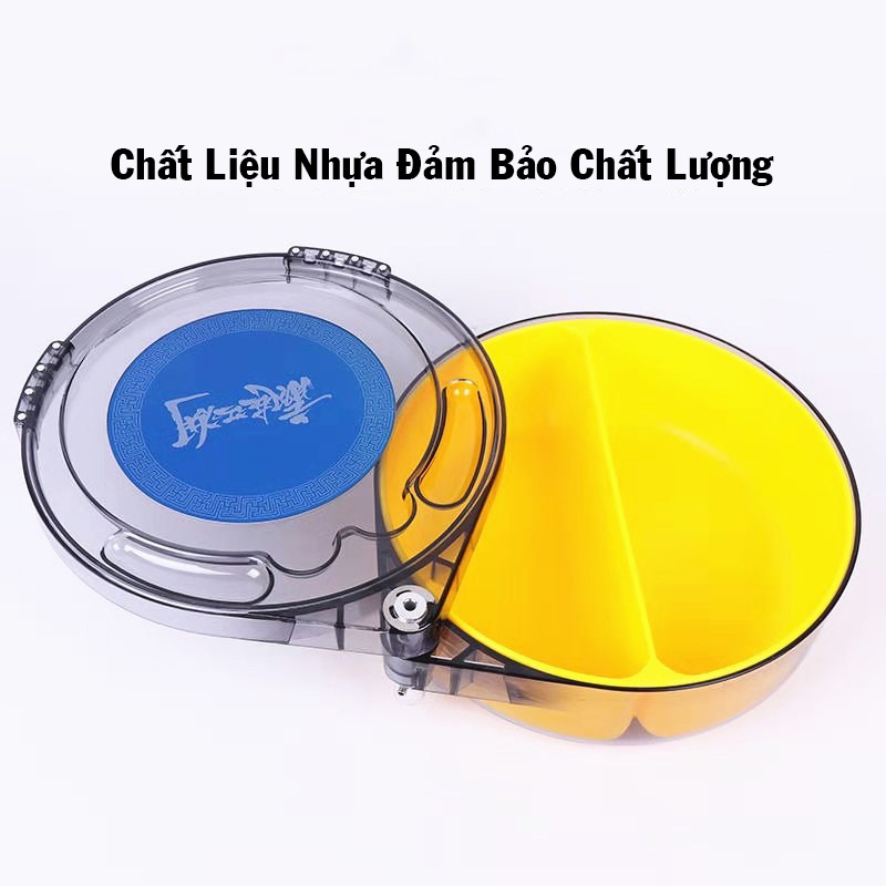 [Chất Lượng] Khay Đựng Mồi Chia 2 Ngăn 3 Tầng Trong Suốt - Phụ Kiên Câu Đài Câu Đơn Câu Cá _ Bát Trộn Mồi Cao Cấp