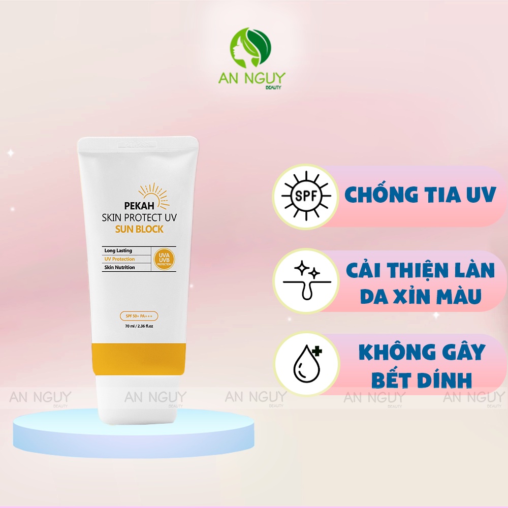 Kem Chống Nắng Pekah Vật Lý Bảo Vệ Khỏi Tia UV Skin Protect UV Sun Block SPF 50+ PA+++ 70ml