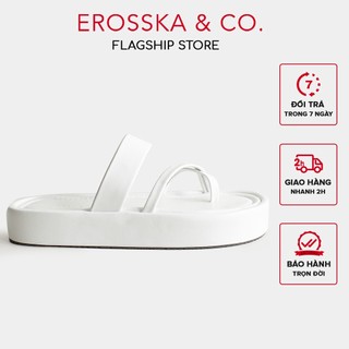 Erosska - Dép nữ thời trang đế xuồng xỏ ngón kiểu dáng basic màu trắng _ SB006