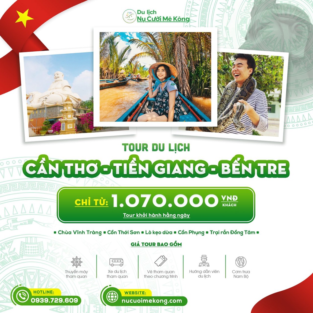 Tour du lịch Cần Thơ – Tiền Giang – Bến Tre 1 ngày