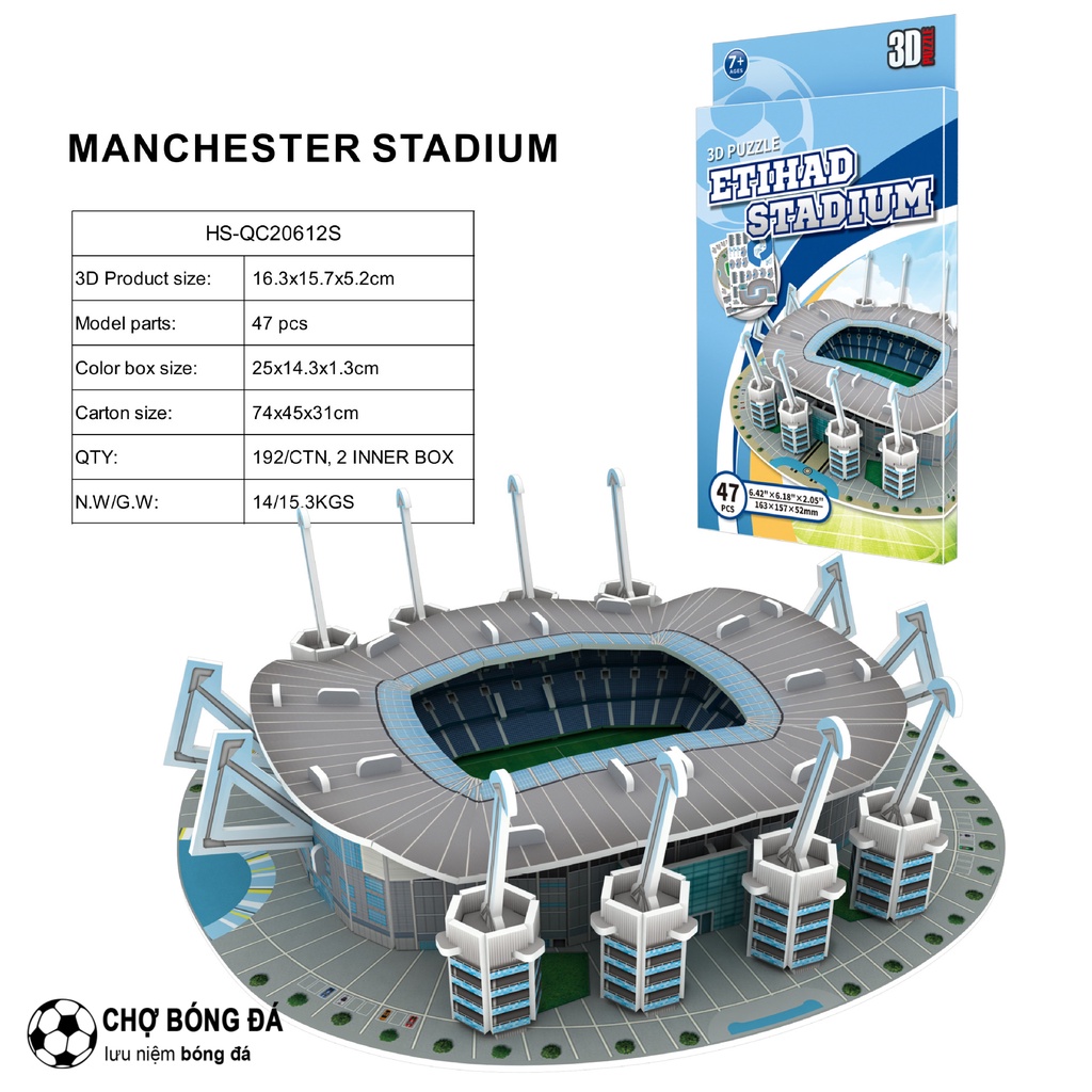 Mô Hình Lắp Ráp Sân Vận Động Old Trafford, Stamford bridge, Emirates, Anfield, Bernabeu, Noucamp, San Siro, Etihad NHỎ