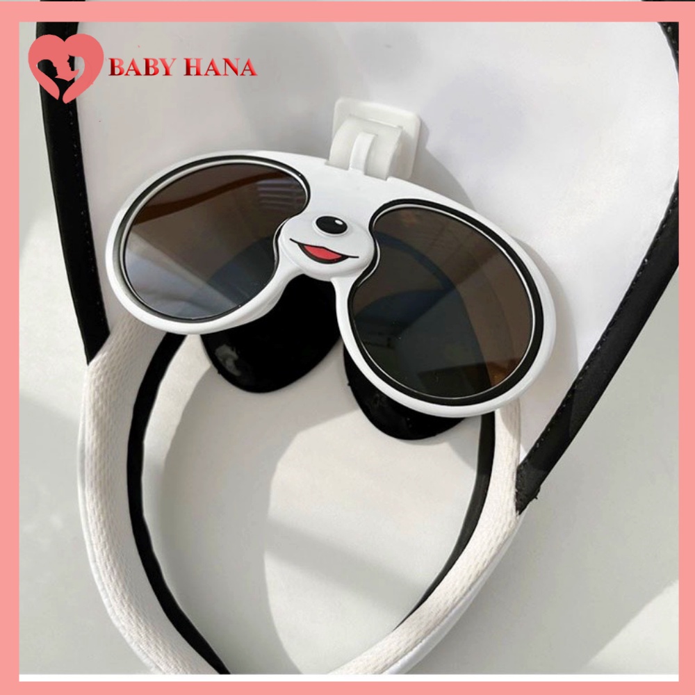 Mũ Chống Nắng Hở Chóp Kèm Kính Chống UV Gấp Gọn Hình Gấu Trúc Phong Cách Hàn Quốc Siêu Xinh Cho Bé