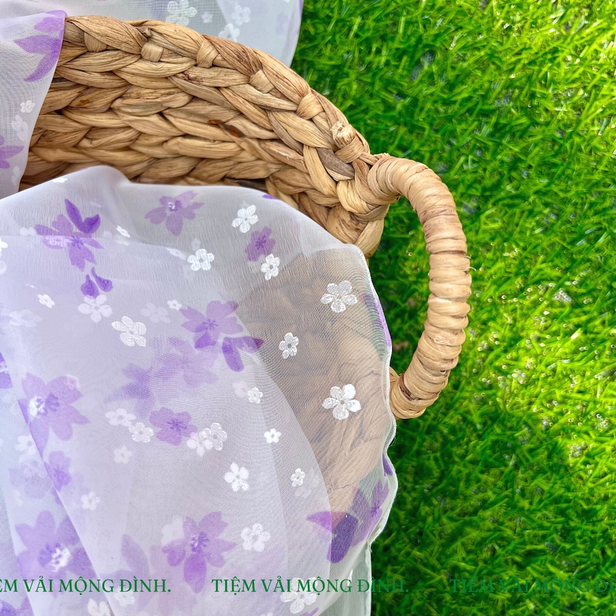 Voan Bông Nhí Chất Phồng Màu Tím Rất Xinh