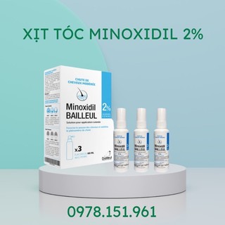 Xịt mọc tóc giảm rụng tóc minoxidil bailleul 2% pháp nhập khẩu pháp - ngăn rụng tóc, kích thích mọc tóc