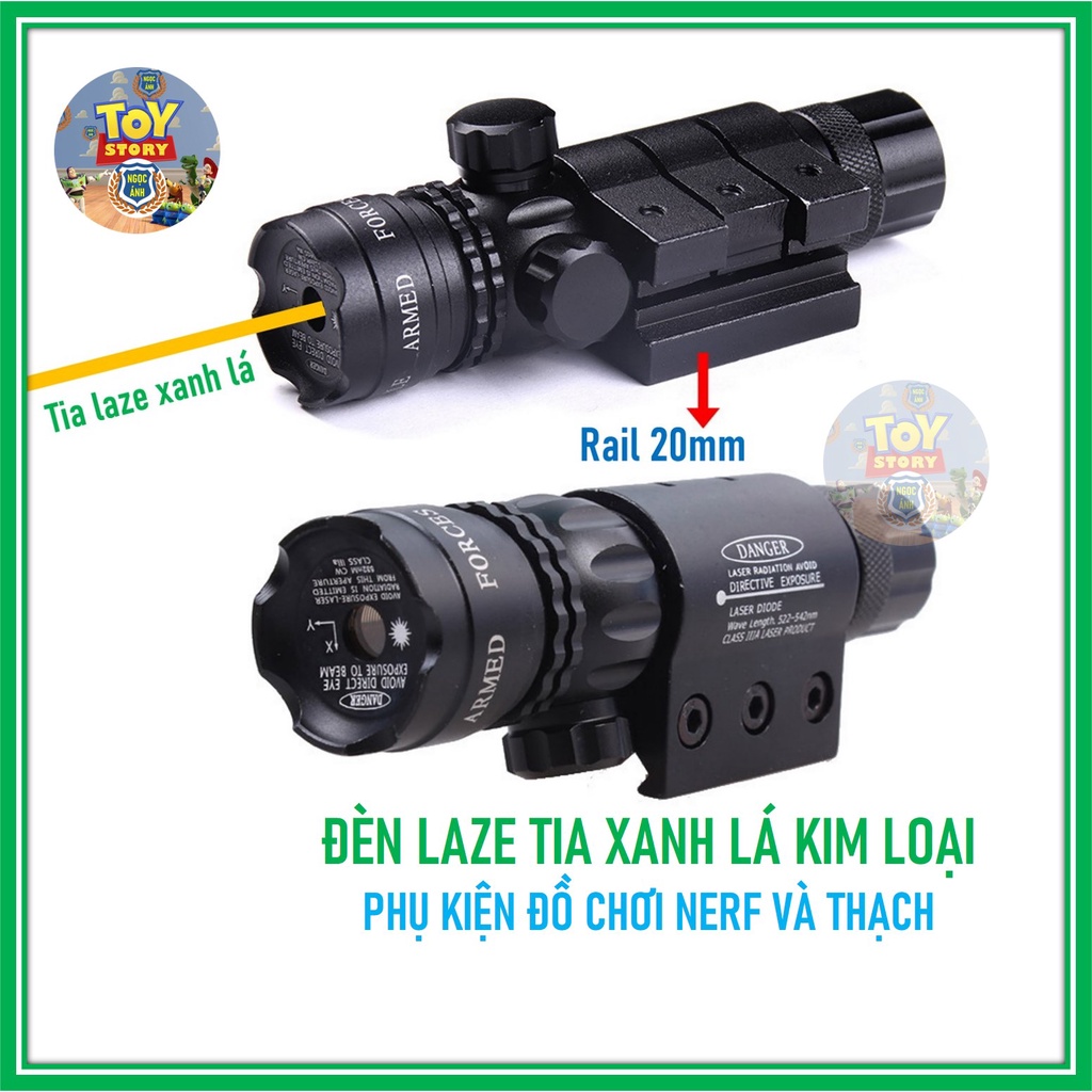Đèn Laze Tia Màu Xanh Lá Cao Cấp Kim Loại - Phụ Kiện Đồ Chơi Nerf