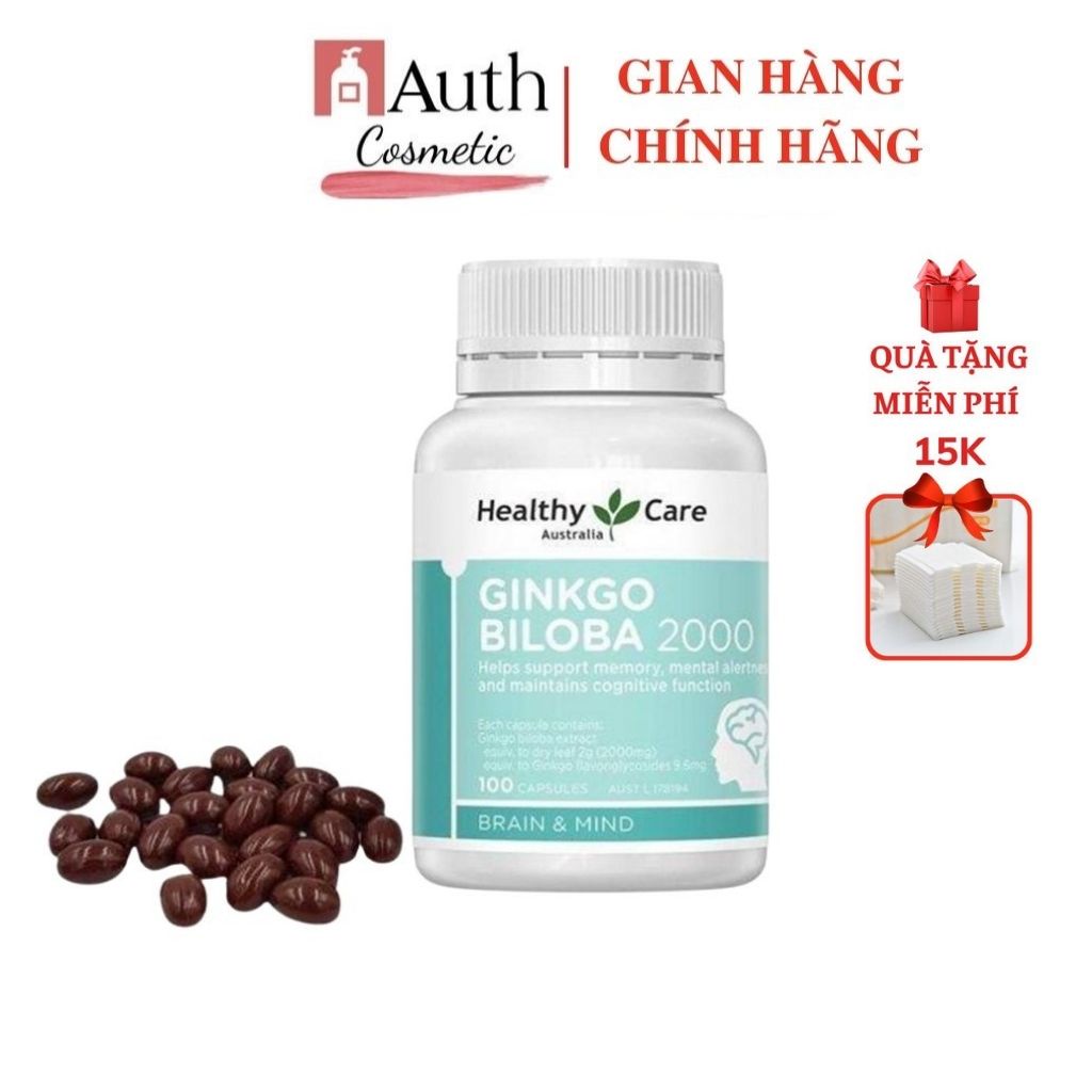 BỔ NÃO Healthy Care Ginkgo Biloba 100 viên SẢN PHẨM NHẬP KHẨU CHĨNH HÃNG