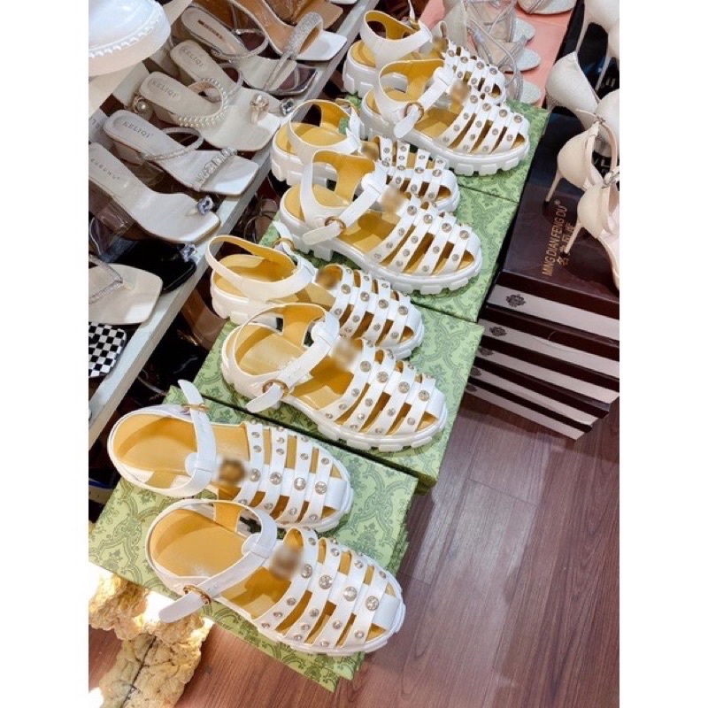 Sandal rọ gc đế cao đính đá fullbox .Thuytienshoes