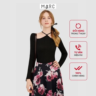 Áo thun nữ MARC FASHION gân tay dài cổ yếm TRSH012621
