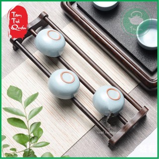 Gác chén trà gỗ mun ( 2 thanh ngang)