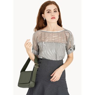Áo nữ in hoạ tiết hơi nước 2 lớp kẹp viền cổ viền MARC FASHION GN02422020