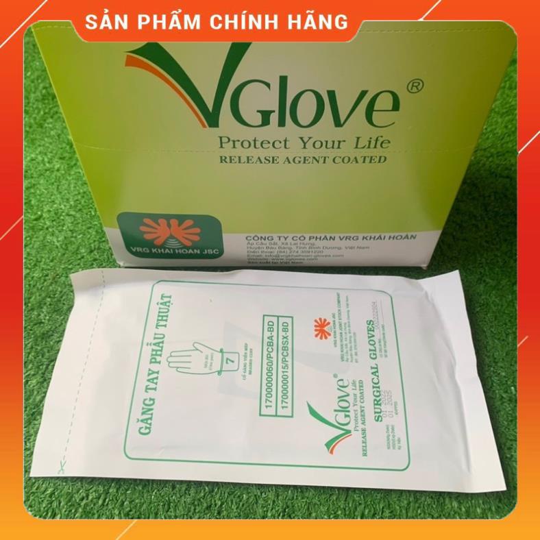 Găng tay phẫu thuật dài 28cm đã tiệt trùng Vglove có bột