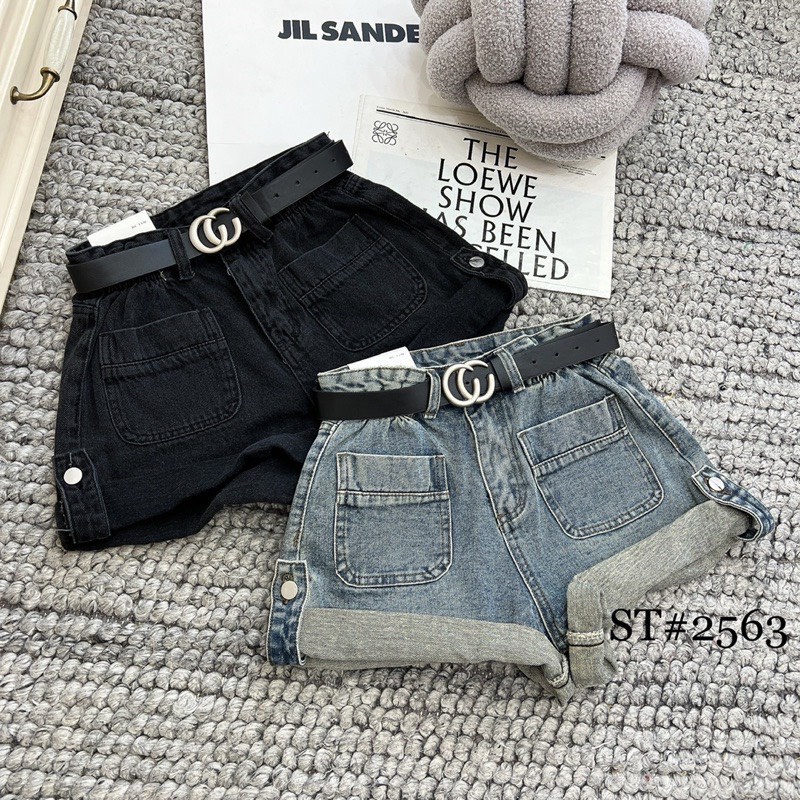 QUẦN SHORT JEAN ĐÙI NỮU GẤP LẠI CẠP CAO, ĐỊA NHÚN PHONG CÁCH NĂNG ĐỘNG TIQI JEANS S1-479 LYI RUBY