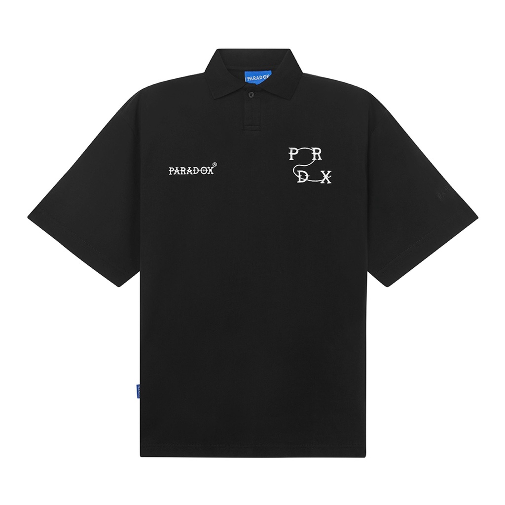 Áo thun có cổ Paradox tay lỡ WEE LOGO POLO - Trắng, Đen