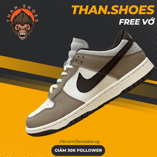 Giày SB Dunk Low Steamboy OST x Otomo Katsuhiro, SB Nâu Trắng Móc Đen - Than.Shoes