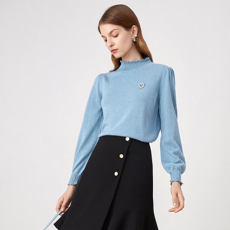 Áo len xanh nhũ Yiner