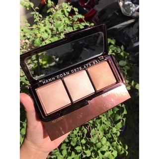 Bảng phấn Hourglass Ambient Metallic Strobe Lighting Palette 3 ô vỏ nâu