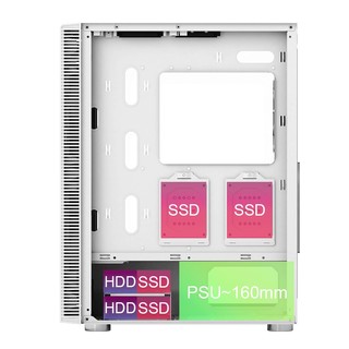 Vỏ Case MONTECH X3 GLASS WHITE (SẴN 6 FAN LED)