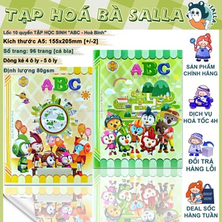 Lốc 10 Quyển Tập Học Sinh ABC 96 trang Hoà Bình - Mẫu Bìa Ngẫu Nhiên