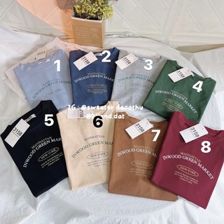 Áo thun 3158 tay lỡ chất cotton khô in chữ