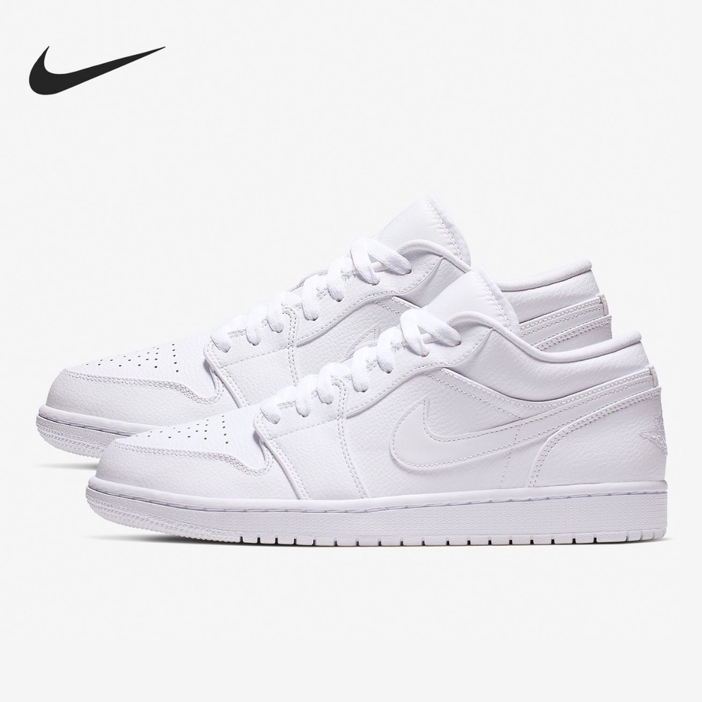Giày Thể Thao Jordan Low White Cổ Thấp Bản Quản Châu - Giày Sneakers AIR JORDAN 1 Low Trắng Cao Cấp Full Box Bill