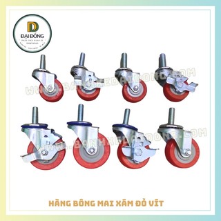 BÁNH XE ĐẨY 75 XÁM ĐỎ VÍT ( ĐÃ BAO GỒM CÀNG XE ĐẨY)