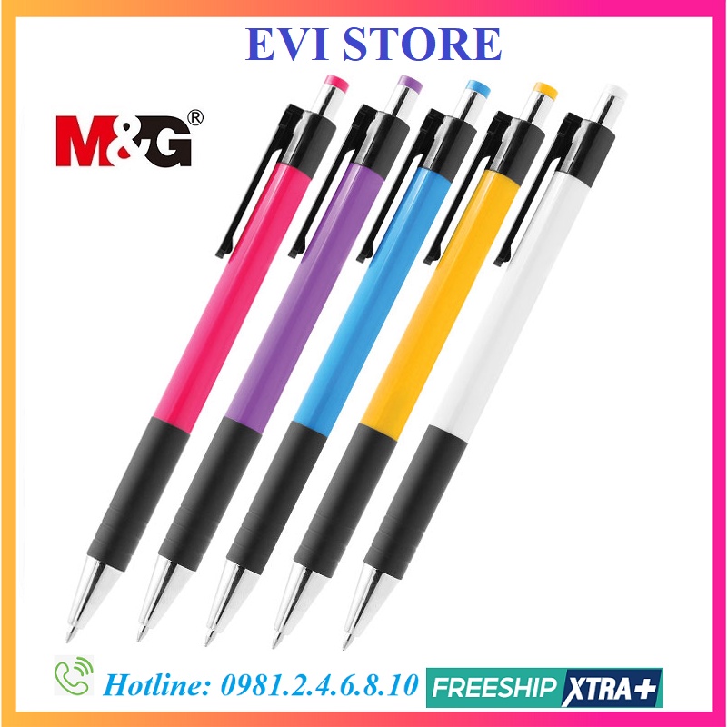 Bút bi Yokis M&amp;G ABP88473 ngòi 0.7mm mực đen / Bút bi 88473 / 88402 ngòi êm trơn thân nhiều màu bắt mắt