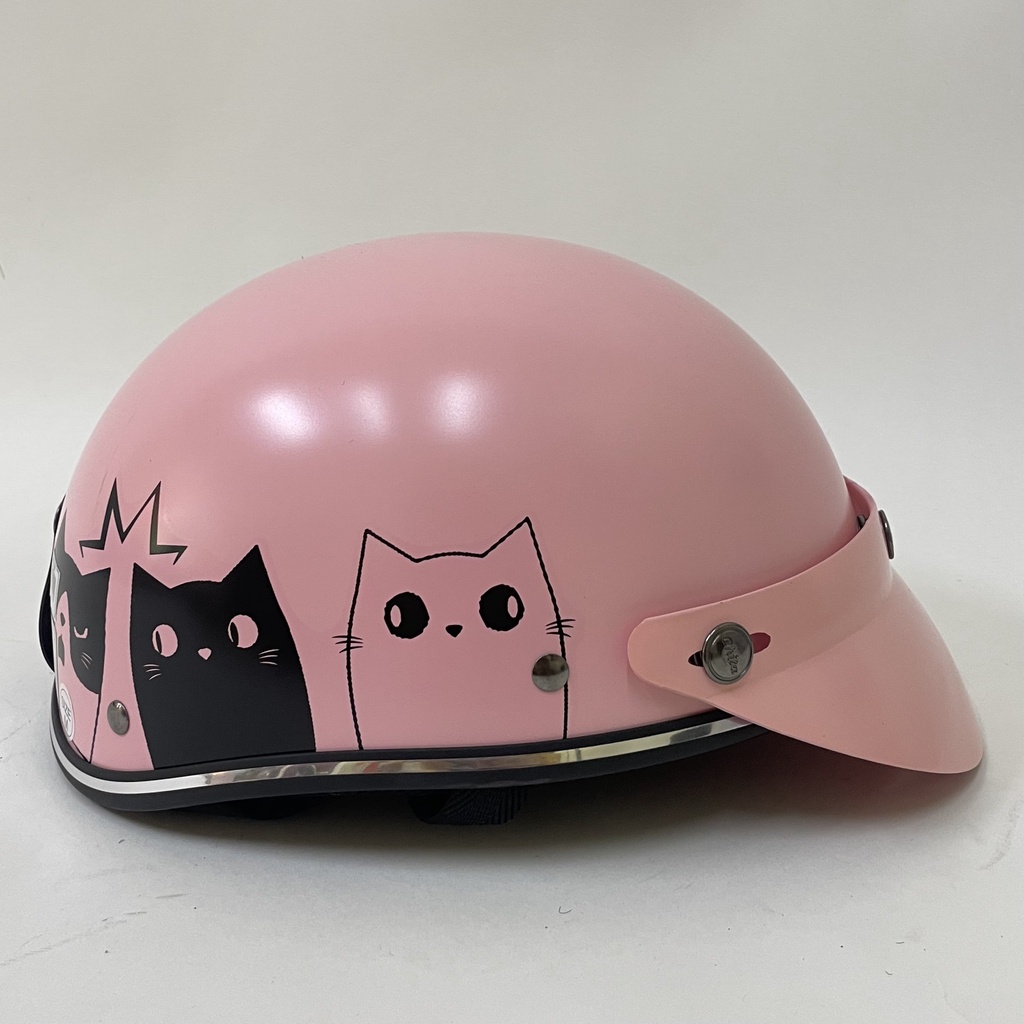 Mũ Bảo Hiểm 1/2 Đầu CHITA HELMETS CT6B1 tem Nhiều Mèo