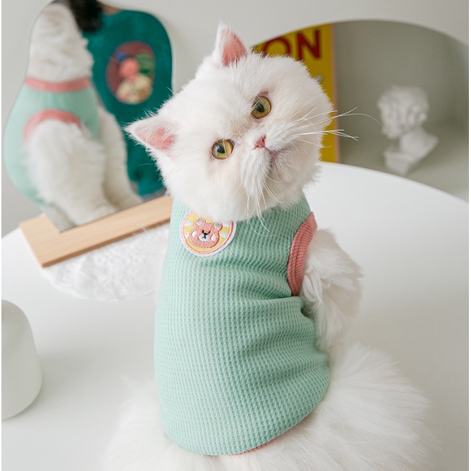 ÁO 3 LỖ MÀU SẮC NGHÔ NGHĨNH THOÁNG KHÍ MÁT MẺ MÙA HÈ CHO THÚ CƯNG