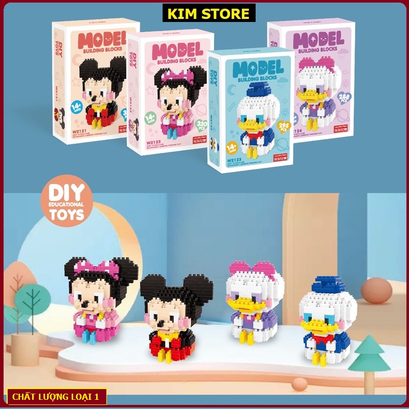 Bộ đồ chơi mô hình lắp ráp lego nhân vật hoạt hình min đáng yêu nhiều mẫu cute phát triển trí tuệ cho bé trai bé gái