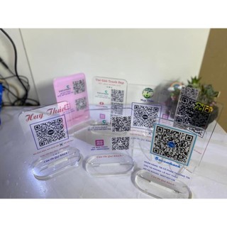 Bảng mica qr code, mã qr mica để bàn, mã quét qr ngân hàng, mã vạch qr code, thanh toán qr code
