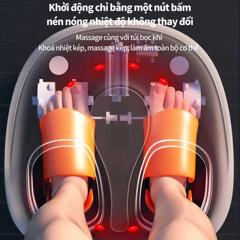 Máy massage chân có túi khí JIASHENGDA ấn bóp điểm huyệt chườm nhiệt nóng xoa bóp bàn chân,Đỡ bốn góc