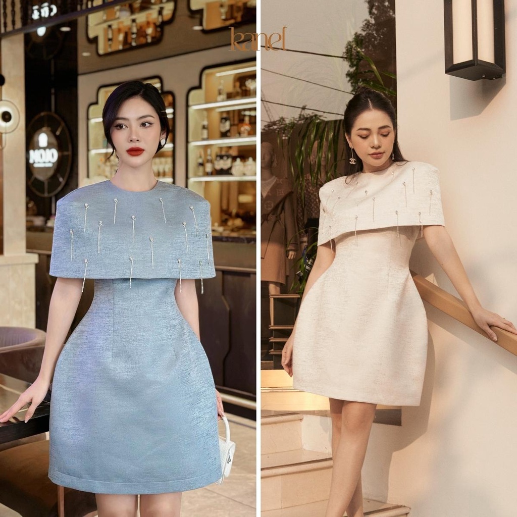 Váy liền KANEL 2 dây, chụp đính đá - V1627