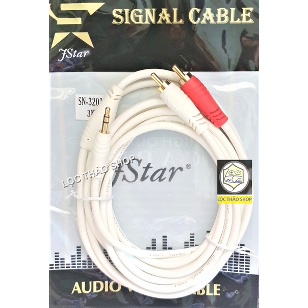 Cáp loa jack 3.5 ra 2 AV hoa sen dài 1.8M 3M 5M 10M 15M JSTAR CAO CẤP
