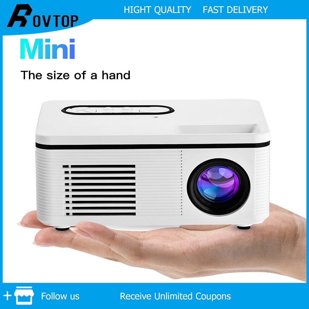 Rovtop S361/H90 Mini Portable Projector 1080P Full HD Multi-Functional For Home Beamer Video Player Support HDMI/USB/AV/