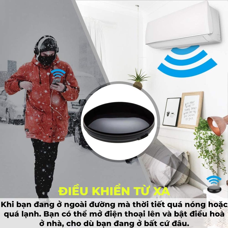 Điều khiển hồng ngoại  AKIA AIC105 - Bật tắt Máy Lạnh, TV từ xa bằng App, Hẹn giờ, Tương thích Google và Maika