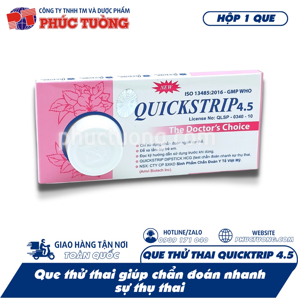 Combo 10 que thử thai Quickstrip 4.5