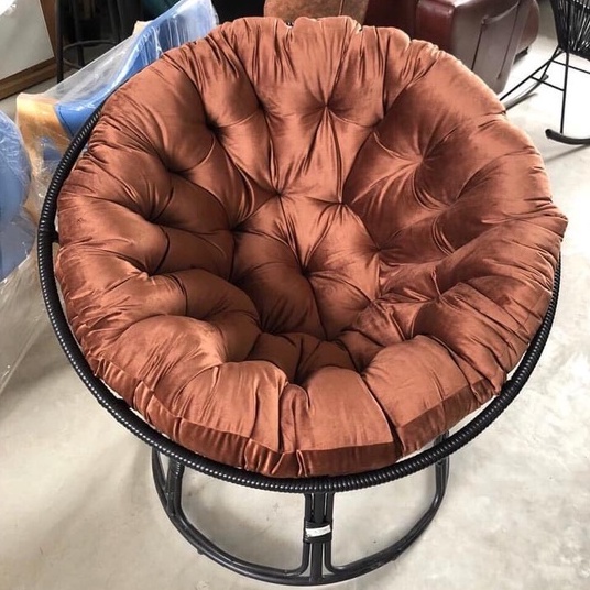 Ghế lười tựa lưng Papasan thư giãn - Ghế xoay 360 độ thư giãn khung thép nệm cao cấp kích thước 110x110x80cm