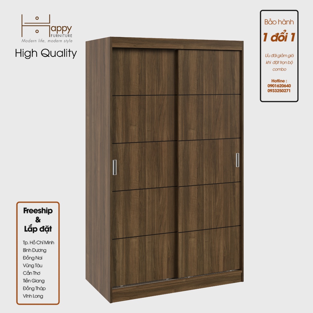 RUNI, Tủ treo quần áo - 1m2 x 2m, 120cm x 60cm x 203cm ( DxRxC), TCL_005