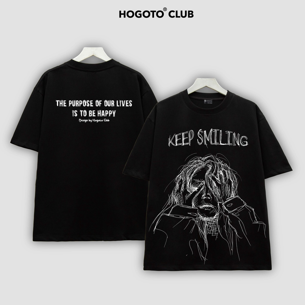 Áo thun KEEP SMILING MẪU NỮ  shop Hogotoclub - 100% cotton định lượng 230gsm