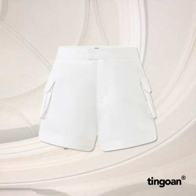 TINGOAN® - Quần short tafta trắng túi hộp 2 bên BECKY SHORTS/WH