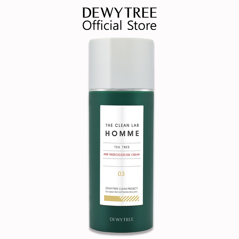 Kem Dưỡng Ẩm Trắng Da Trà Xanh Cho Nam Kiềm Dầu Chống Lão Hóa Dewytree The Clean Lab Homme Tea Tree Cream 100ml