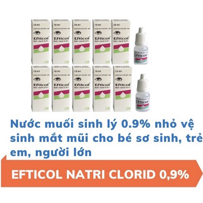NƯỚC MUỐI EFTICOL nhỏ mắt, mũi (LỐC 10 chai)