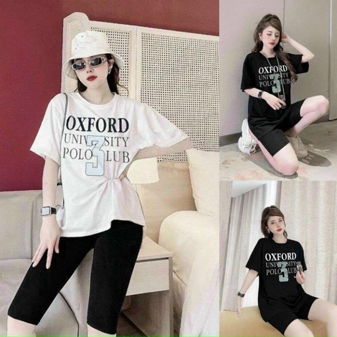 Set đồ nữ đi chơi KONI Đồ bộ bigsize form rộng quần lửng ngố đen co giãn mùa hè KL12