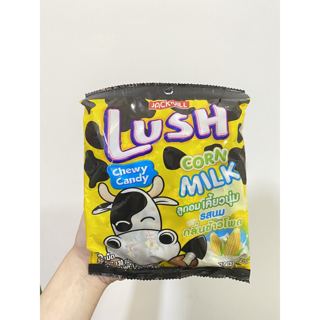 Kẹo Lush (vàng ,đen) Thái Lan Vị Bắp Corn Milk Chewy Candy (Gói 130g)