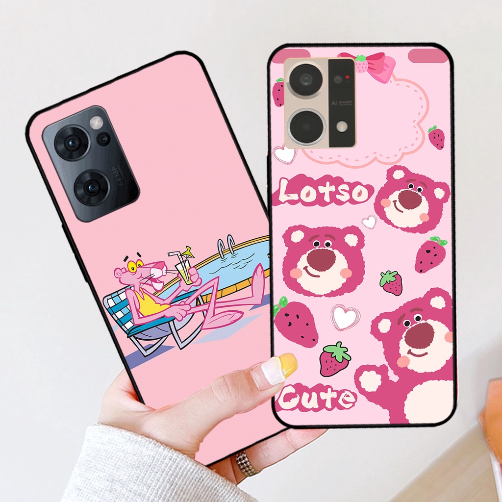 Ốp lưng Oppo Reno 7 4G / Reno 7 5G / Reno 7Z 5G in hình gấu dâu losto, pink panther đáng yêu,hot trend.