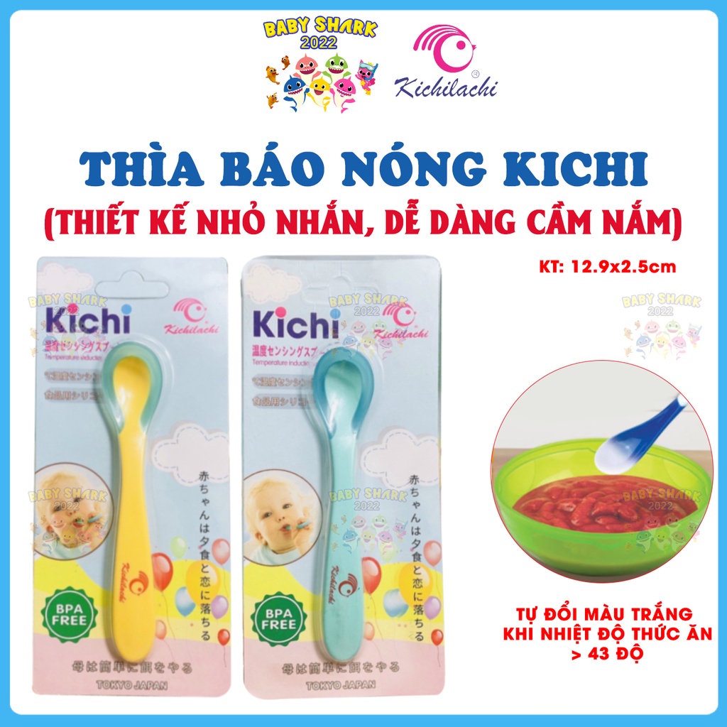 Thìa báo nóng, thìa ăn dặm KICHILACHI không chứa BPA cho bé