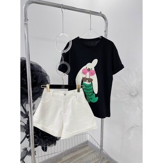 SET QUẦN SHORT KAKI TRẮNG ÁO IN